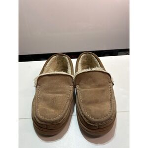 Harrison Moc  Suede Leather faux fur  Lined Slip On Loafer Moccasin‎ Slipper